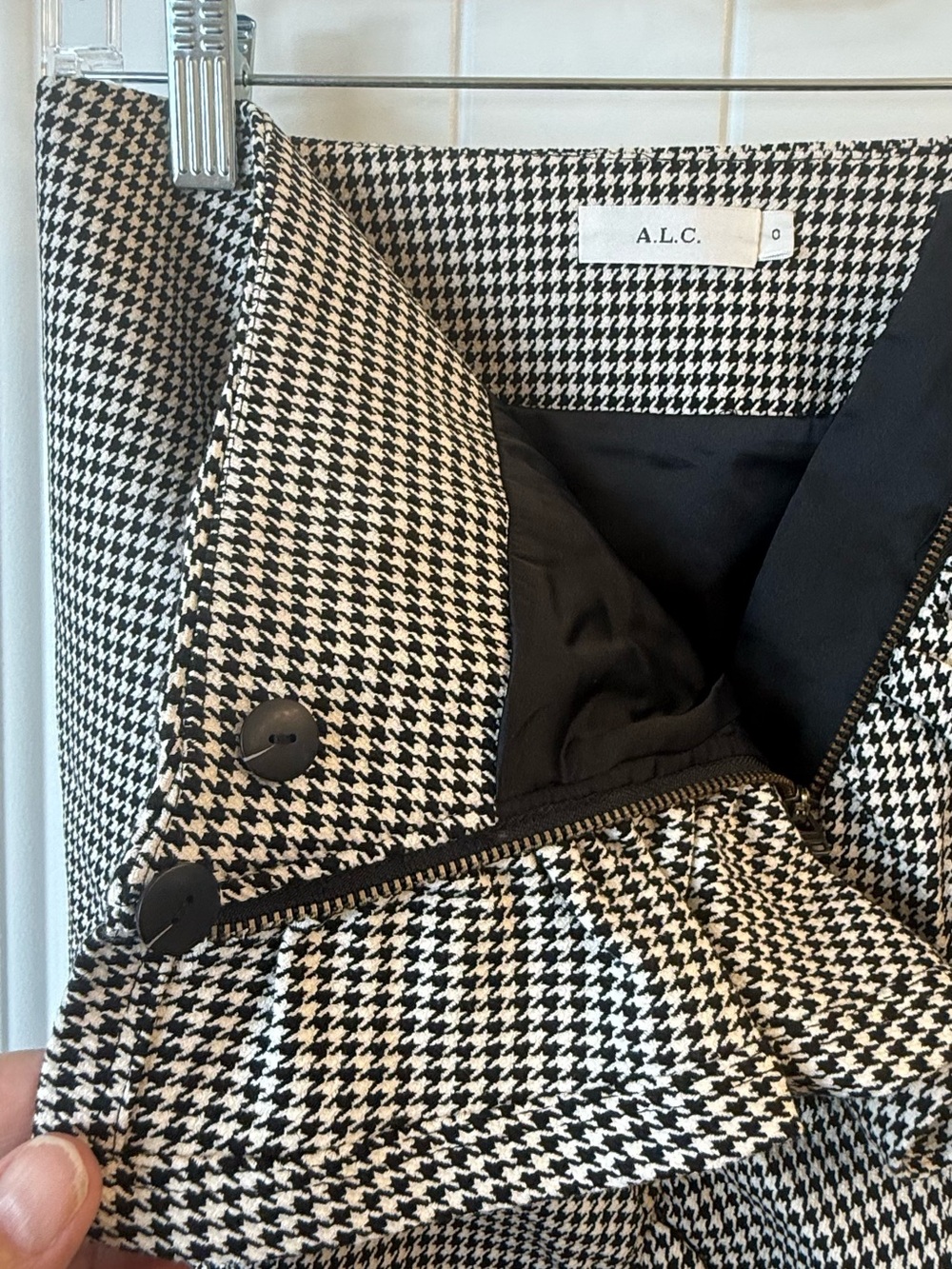 A.L.C. Jupiter Houndstooth Mini Skirt sz 0 - Picture 4 of 10